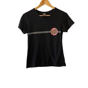 SANTA CRUZ Black Pink Graphic Print Casual Short Sleeve Tee Shirt M
